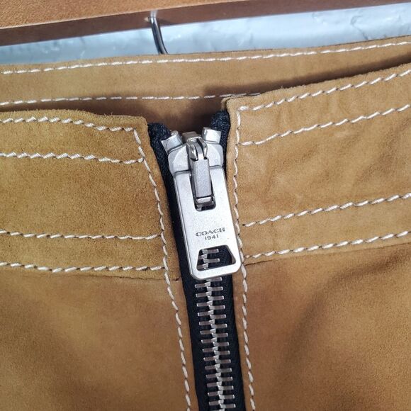 Coach 1941 Lamb Suede Studded Runway Collection A-Line Skirt Women's Size 4 - Picture 6 of 10